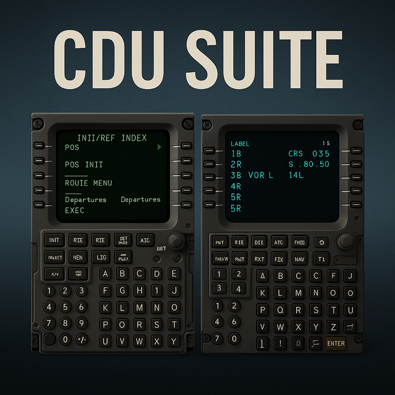 A complete kit of CDUs, from the default FMS, MCDU, Universal and the glorious INS