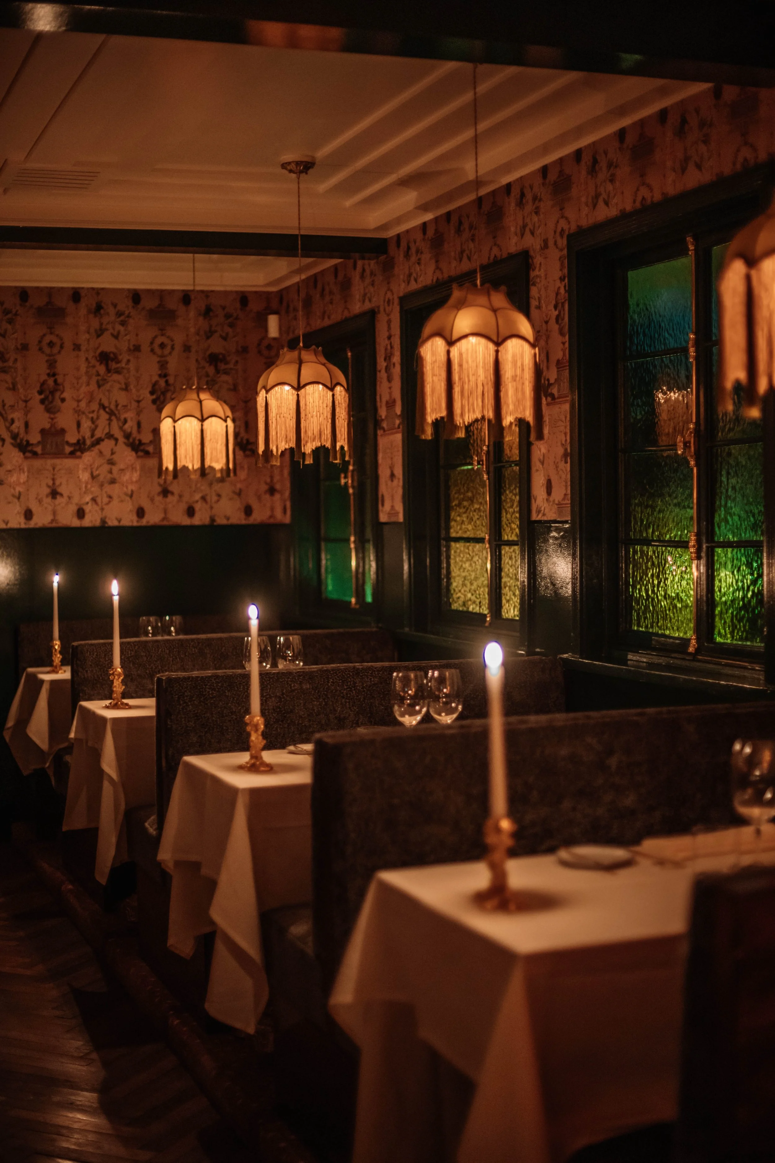 Indoor private dining room at Amour in West Hollywood