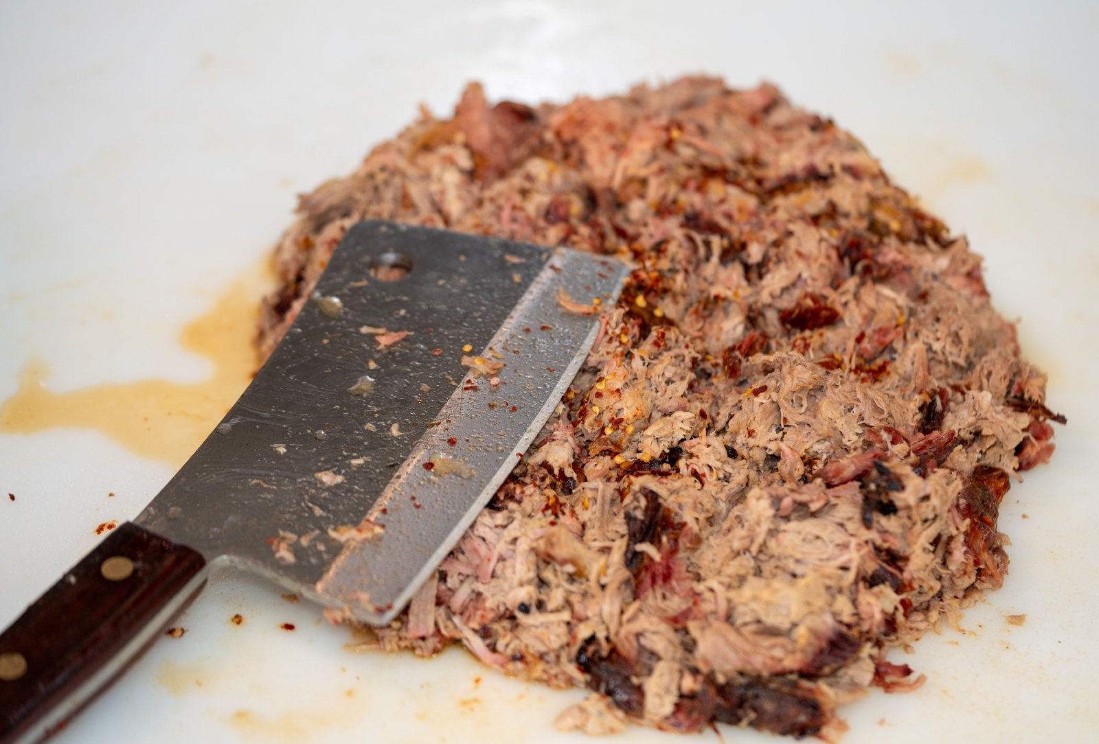 Cleaver and meat
