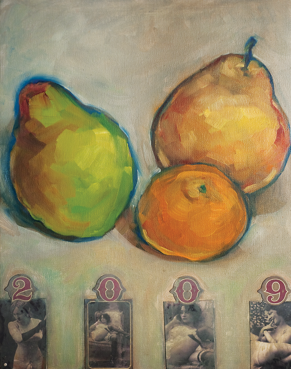 FRUIT 2009 Oil and lithography 
on canvas board. 12 x 16 in
(30.48 x 40.64 cm) 
