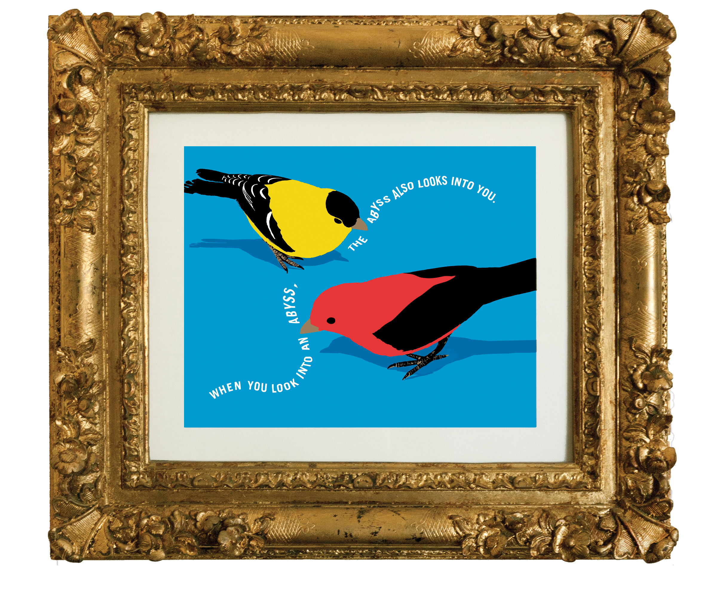 (SOLD) ABYSS, 2010. 5-color water-based silkscreen on 100% rag paper; hand-painted gold-leaf frame, 34 × 30 in (86.36 × 76.2 cm).