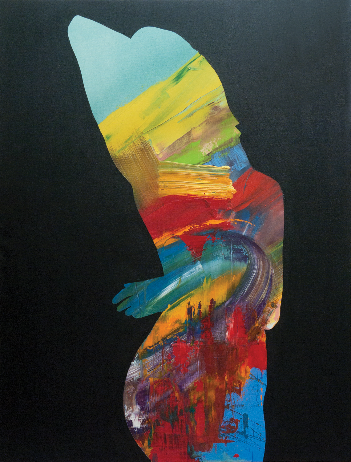 FIGURE #5, 2014. Oil on canvas, 36 × 48 in (91.4 × 121.9 cm).