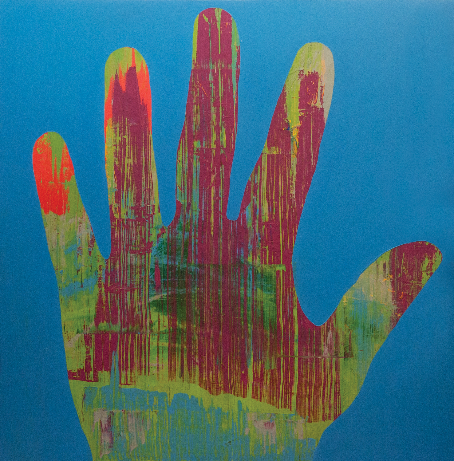HAND, 2012. Oil on canvas, 48 × 48 in (121.9 × 121.9 cm).