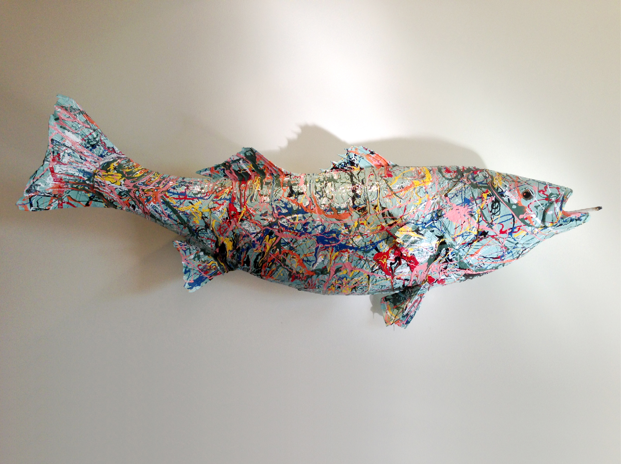 POLLOCK FISH, 2013. Enamel paint on taxidermied fish, 60 in (152.4 cm).