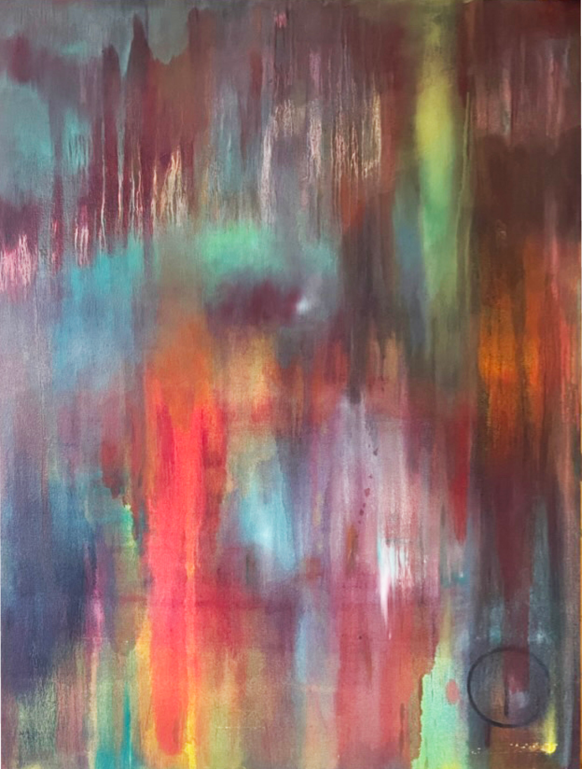 ABSTRACT, 2023. Oil on canvas, 36 × 48 in (91.4 × 121.9 cm).