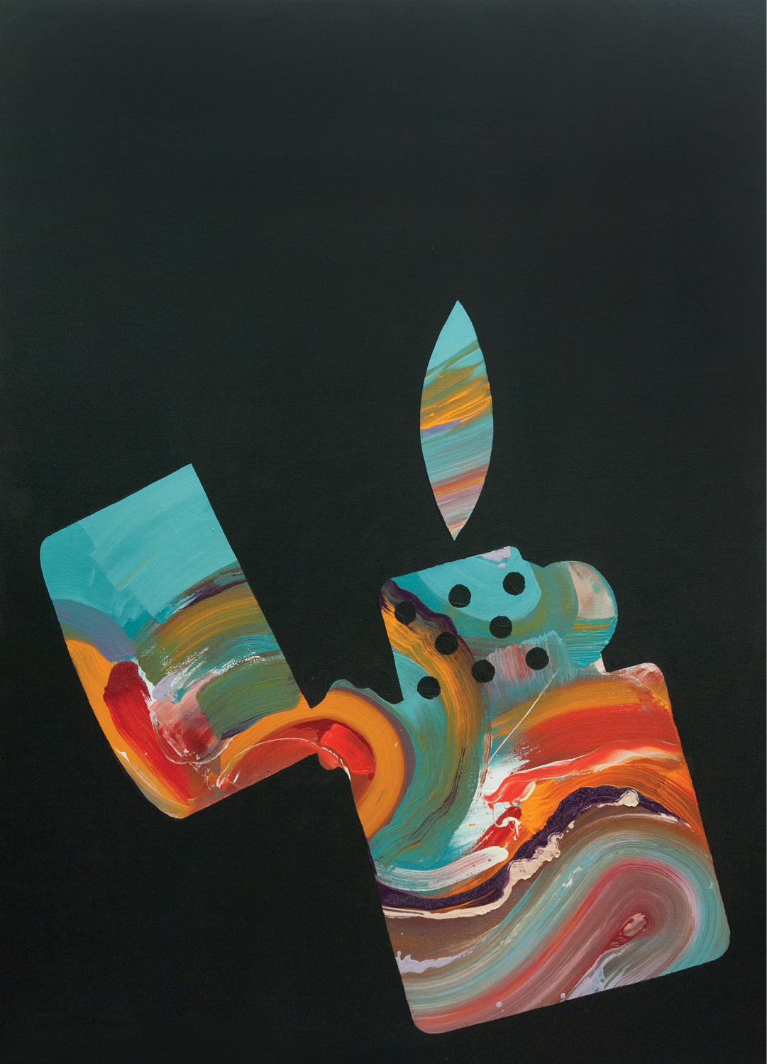 ZIPPO, 2014. Oil on canvas, 36 × 48 in (91.4 × 121.9 cm).