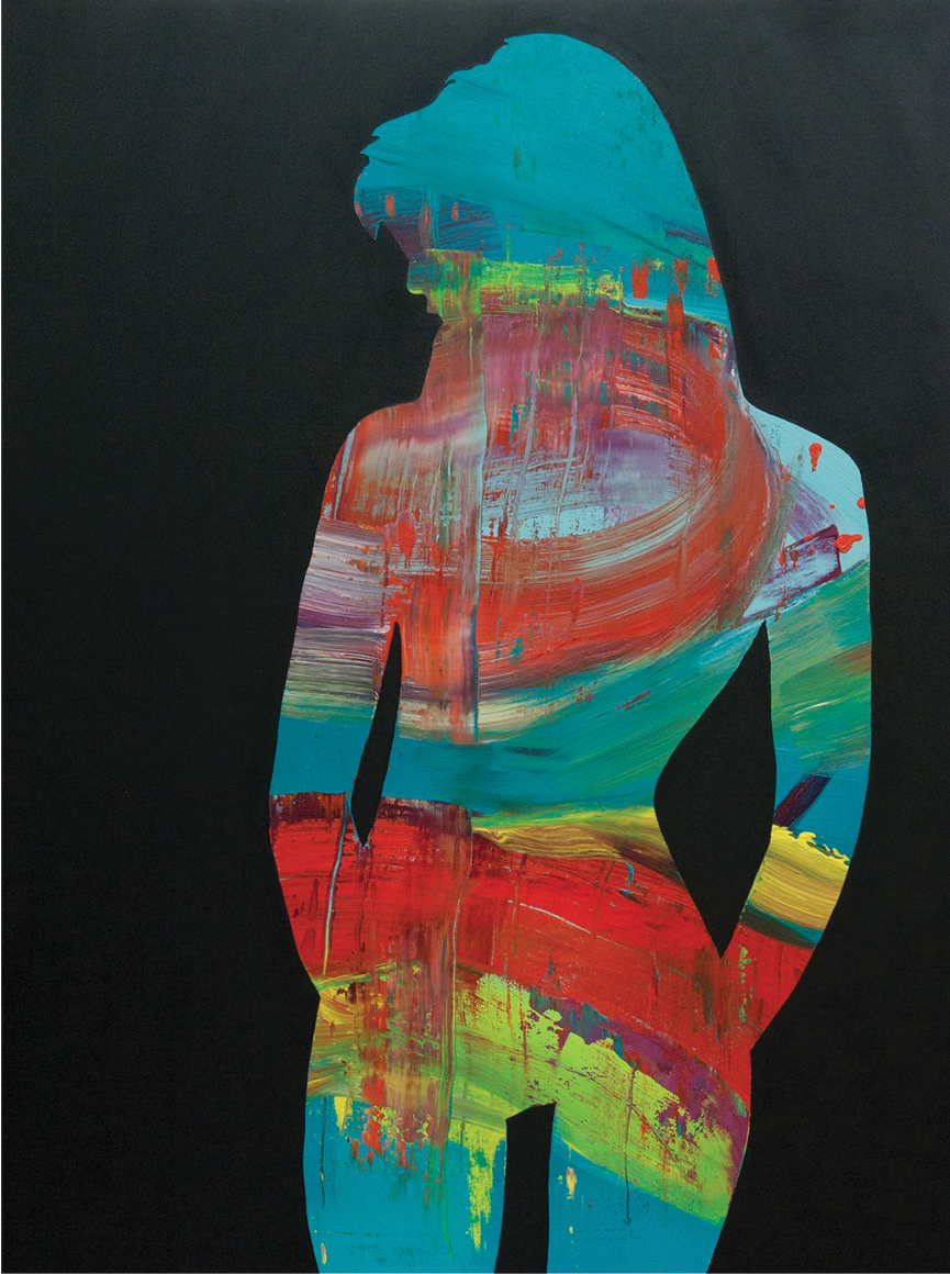 FIGURE TRIPTYCH 3, 2014. Oil on canvas, 36 × 48 in (91.4 × 121.9 cm).