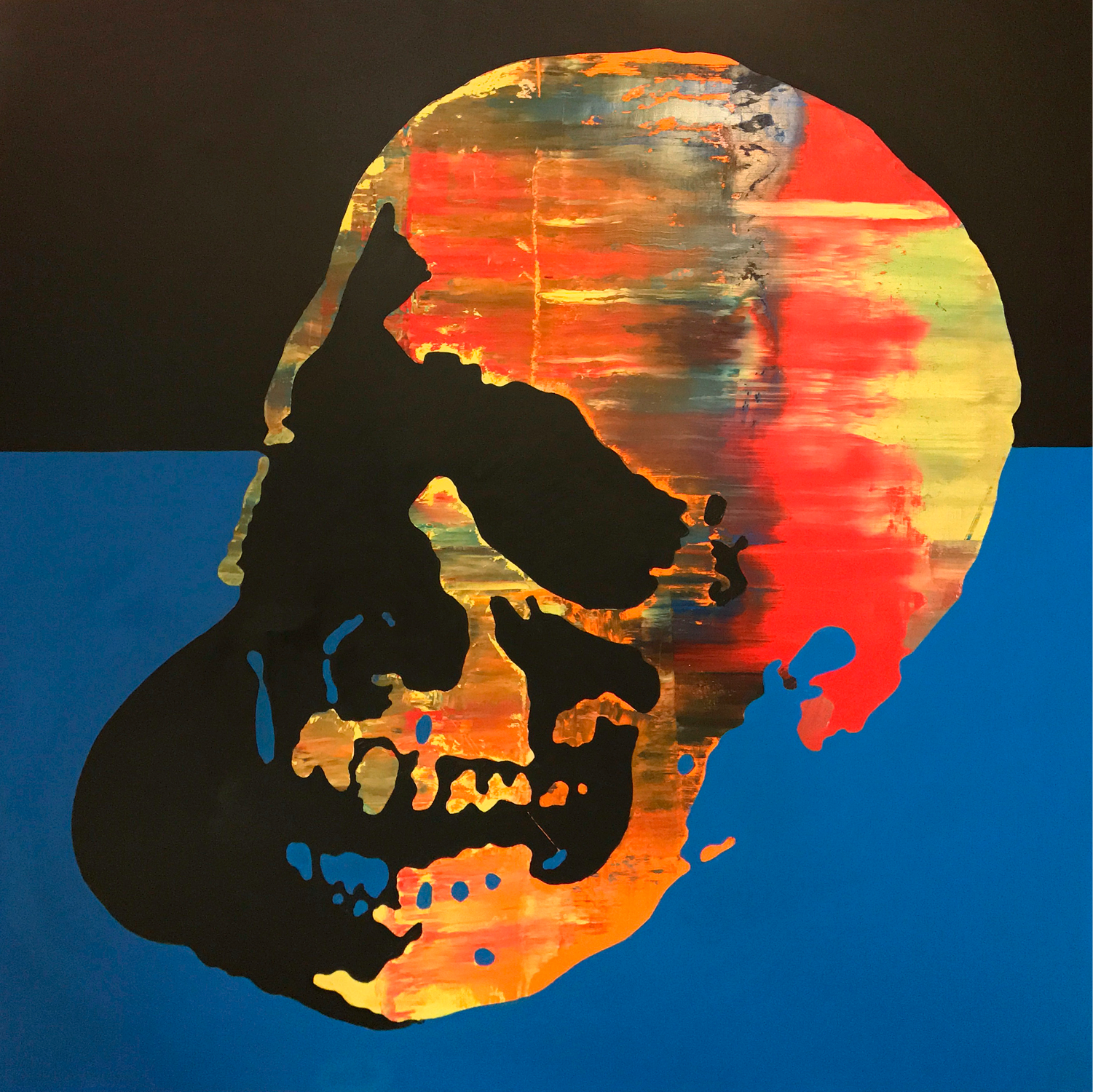 SKULL 2016, Oil on canvas, 48 in sq (121.9 cm square)