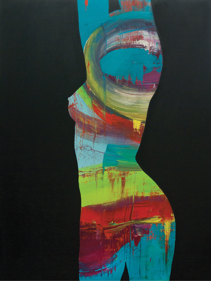 FIGURE TRIPTYCH 1, 2014. Oil on canvas, 36 × 48 in (91.4 × 121.9 cm).