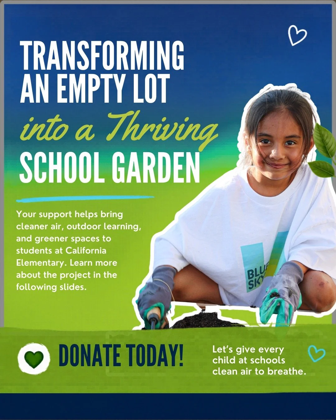 What if an empty lot could become a space for cleaner air, outdoor learning, and stronger community connections?

BlueSky LA and California Academy are working together to transform an unused space in West Puente Valley into a thriving Clean Air Resi
