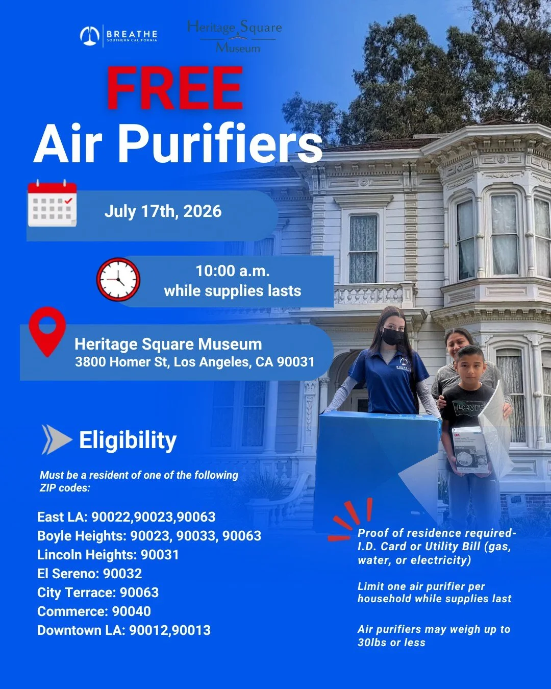 💙 FREE HEPA Air Purifiers / &iexcl;Purificadores de Aire HEPA GRATIS!

If you or your family have been affected by poor air quality, we're here to help.
Si t&uacute; o tu familia han sido afectados por la mala calidad del aire, estamos aqu&iacute; p