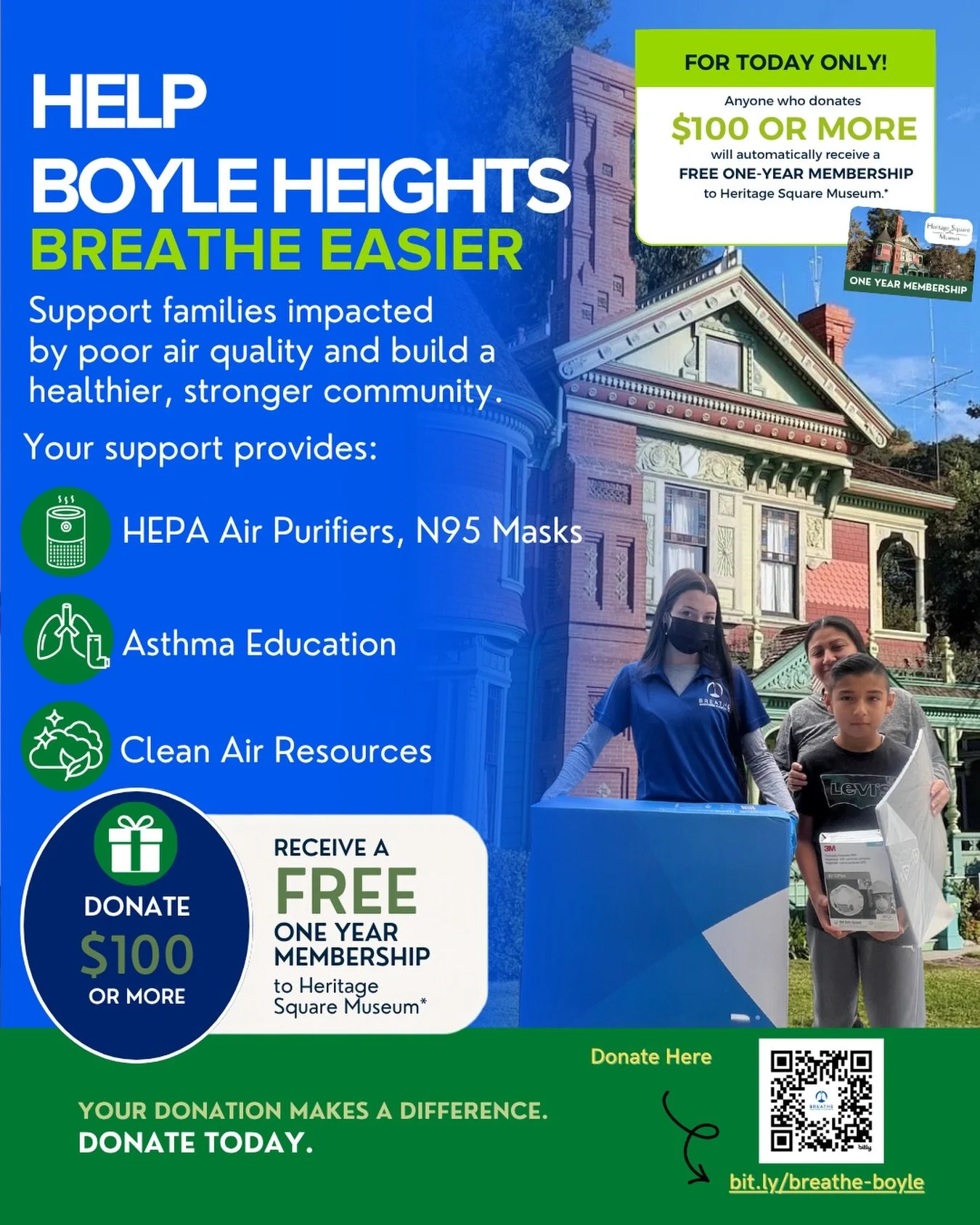 Every family deserves clean, healthy air.

Following the Boyle Heights warehouse fire, many families continue to face lingering air pollution and respiratory health concerns. Breathe Southern California has already distributed more than 800 free HEPA