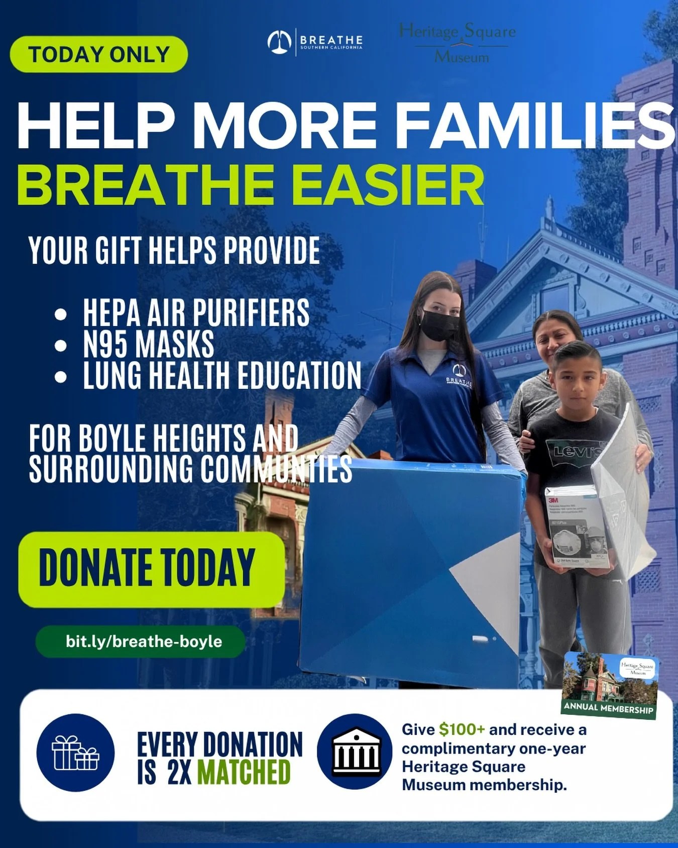 More than 800 HEPA air purifiers have already been distributed&mdash;but more Boyle Heights families still need support following the warehouse fire.

Your donation helps provide additional air purifiers, N95 masks, lung health screenings, and truste