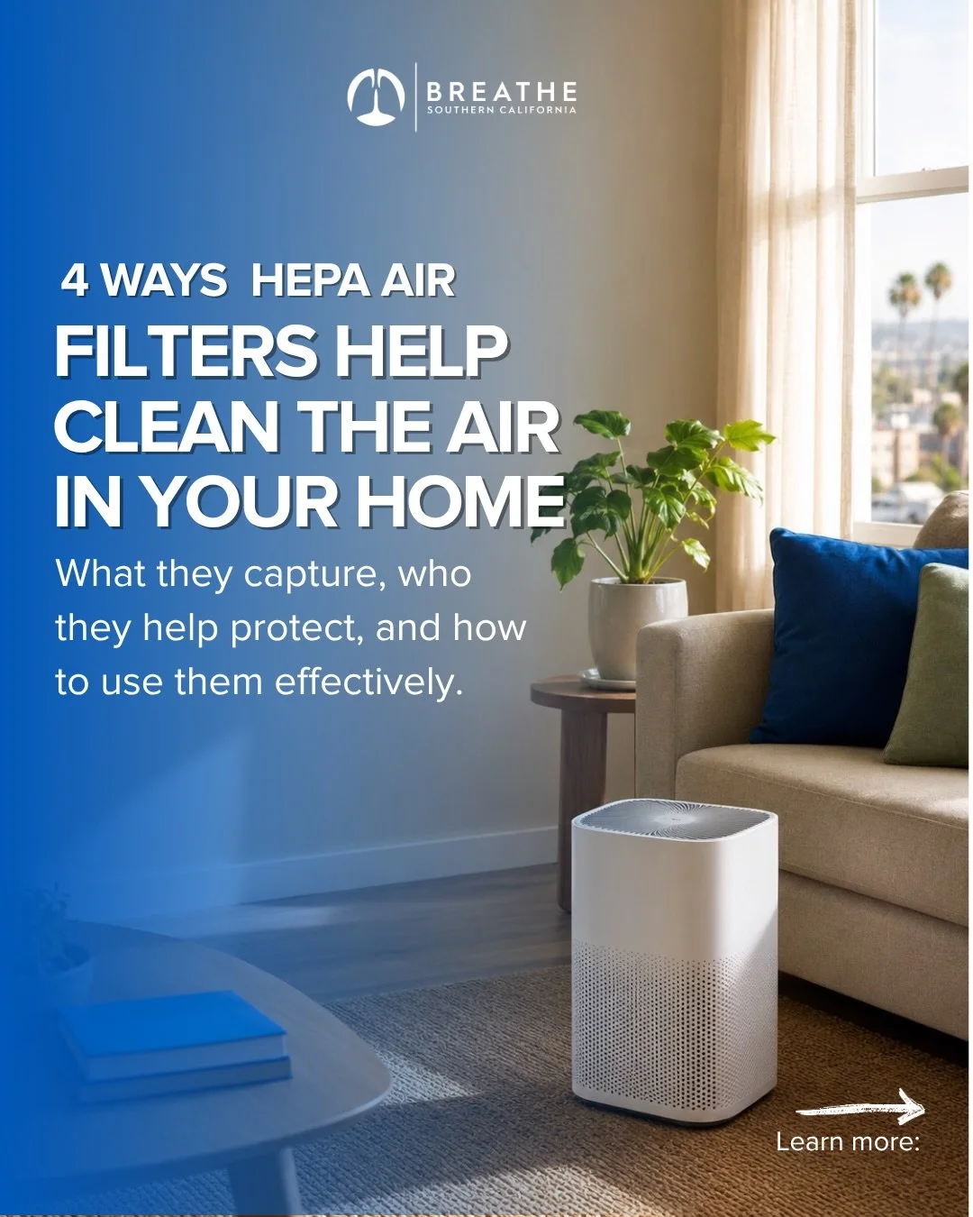 Cleaner air starts with knowing what may be in it. 🏠💨

HEPA filters are designed to capture tiny airborne particles including dust, pollen, mold particles, and smoke. 

When used correctly, a portable HEPA air purifier can help reduce indoor partic