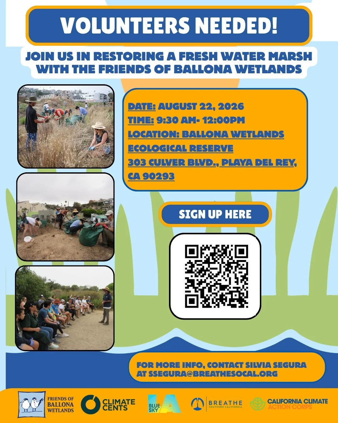 🌿 Volunteers needed! Join Breathe Southern California and Friends of Ballona Wetlands for a fun and meaningful morning of environmental stewardship.

Together, we&rsquo;ll remove invasive plants and make room for native vegetation that supports loca