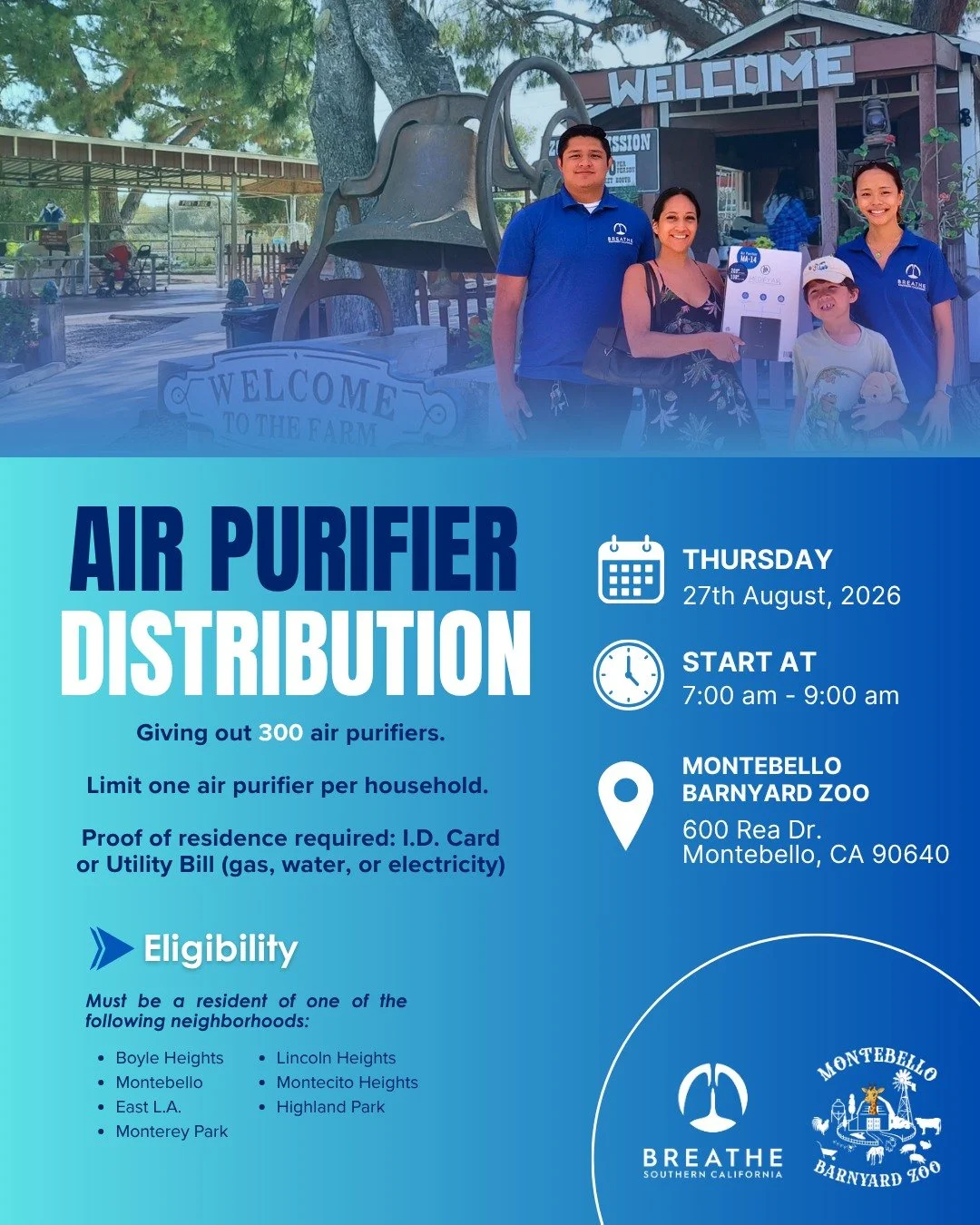 FREE HEPA Air Purifiers / &iexcl;Purificadores de Aire HEPA GRATIS!

If you or your family have been affected by poor air quality, we're here to help.
Si t&uacute; o tu familia han sido afectados por la mala calidad del aire, estamos aqu&iacute; para