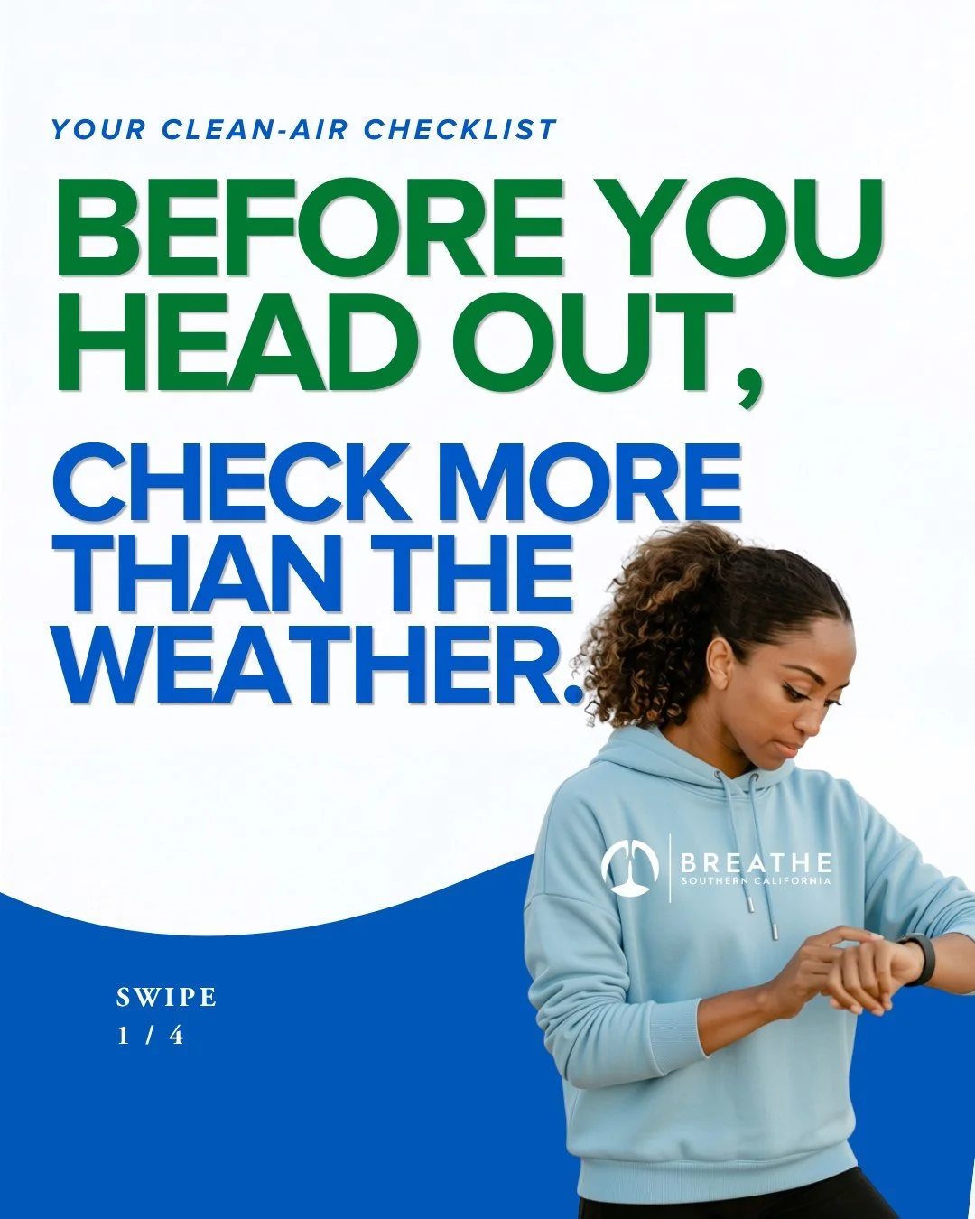 Keys, water, sunscreen&hellip; air quality? ✅ 🌤️

Before your next walk, practice, or family park day, add a local air quality check to your routine. The Air Quality Index (AQI) helps you understand outdoor air pollution...the higher the number, the