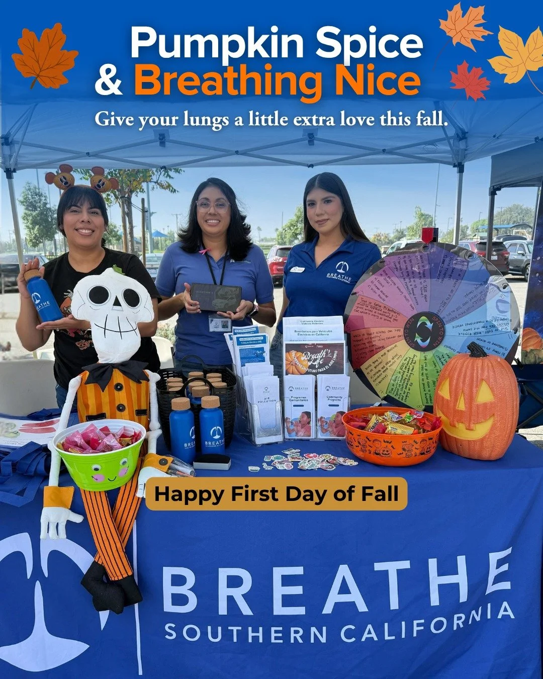 Pumpkin spice &amp; breathing nice 🎃🍂

Happy first day of fall from Breathe Southern California! Our team is celebrating the season by sharing resources, connecting with our community, and keeping lung health top of mind.

As the weather changes, s