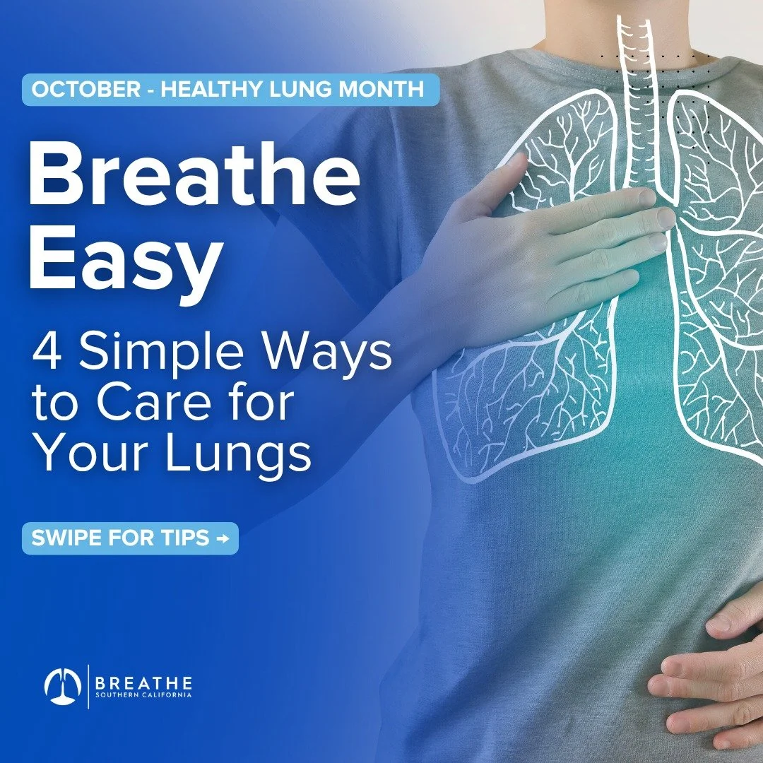 🫁💙 Your lungs work hard for you every day. Let's return the favor!

October is Healthy Lung Month, and we're sharing 5 simple ways to show your lungs some love!

From checking your local air quality to staying active and keeping your home smoke-fre