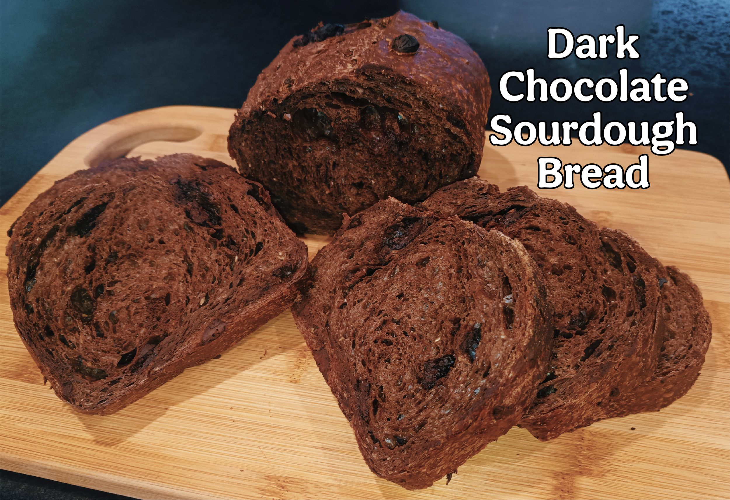 Dark Choc Sourdough sliced, chocolate bits visible throughout loaf, made by Meg at Kapiti Delicious Doughs.png (Copy)