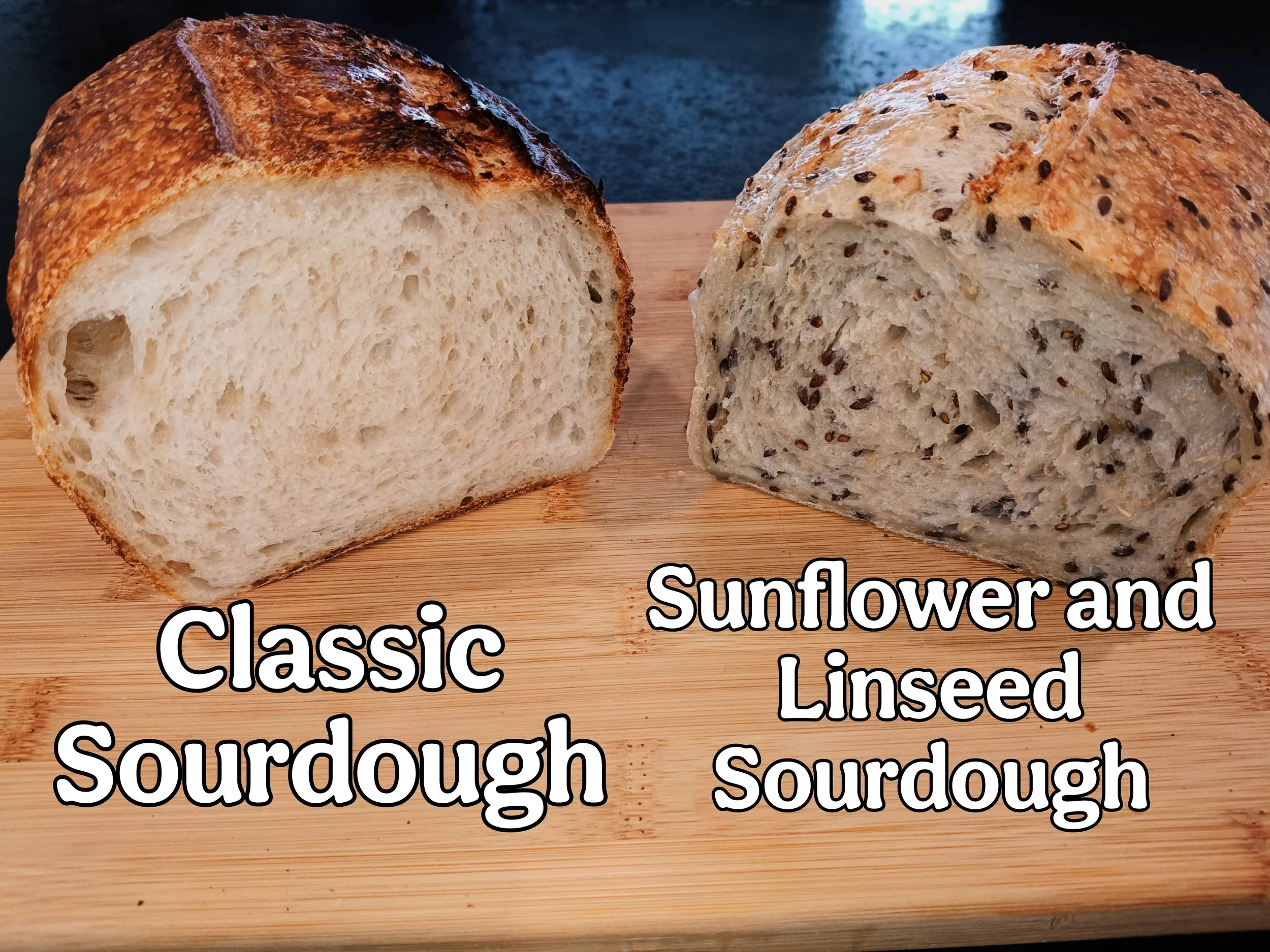 Classic and Seeded Sourdough Loaves