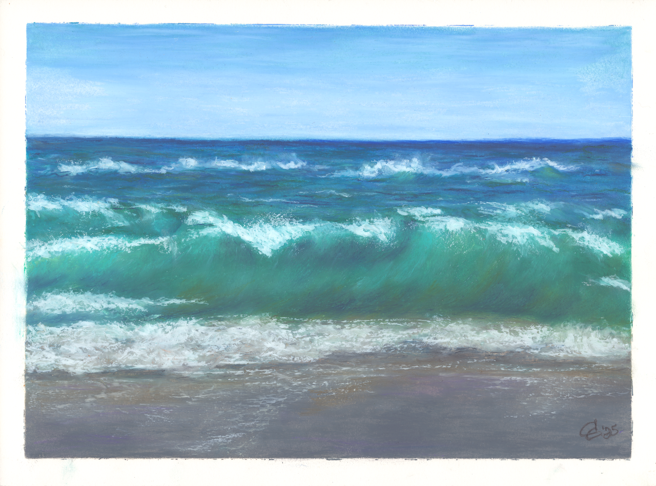 Laguna Wave III - Oil Pastel