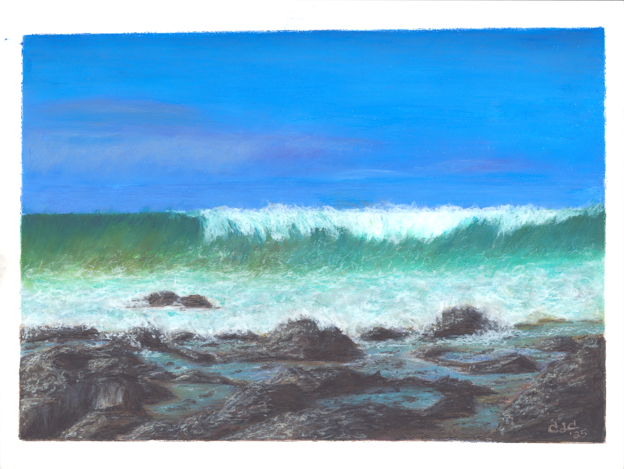 Laguna Wave - Oil Pastel