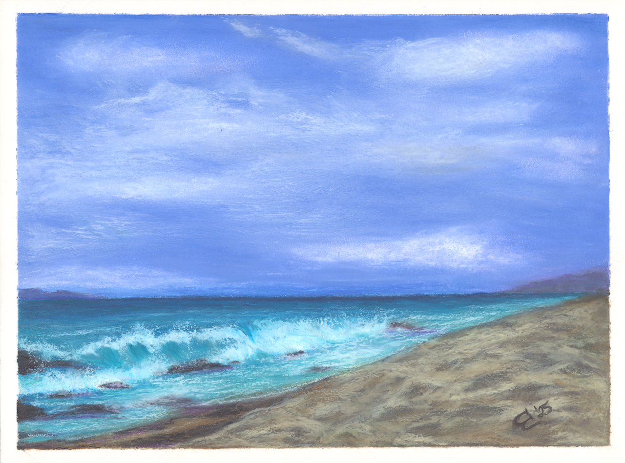 Beach Day - Oil Pastel
