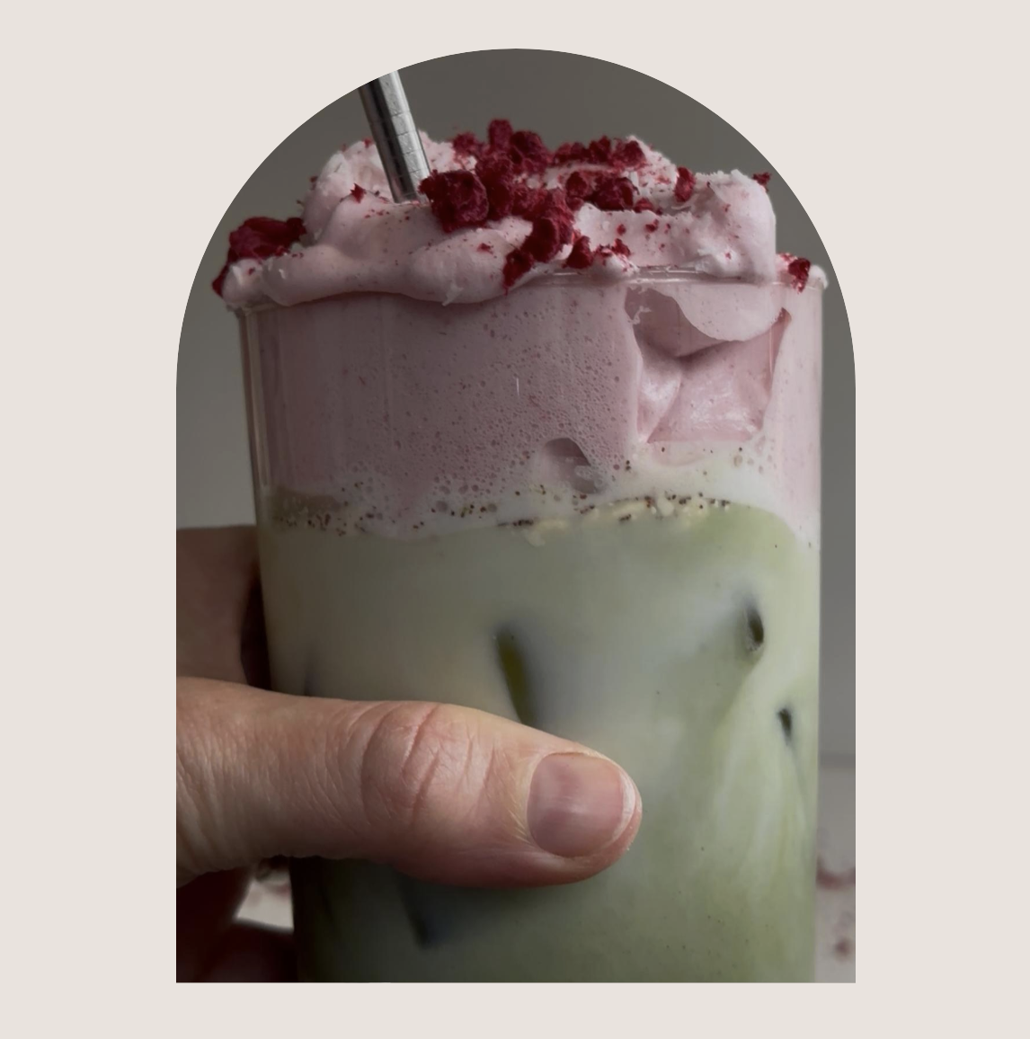 Pink Cream + Iced Matcha = Heaven