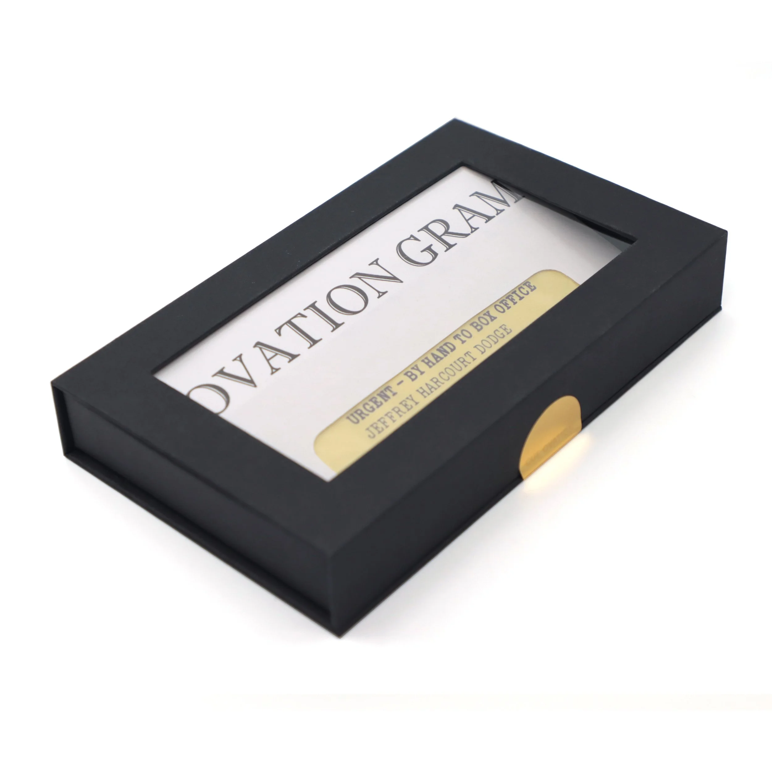 There is a Ovation Gram siting on a dressing room table near a bowl of oatmeal.