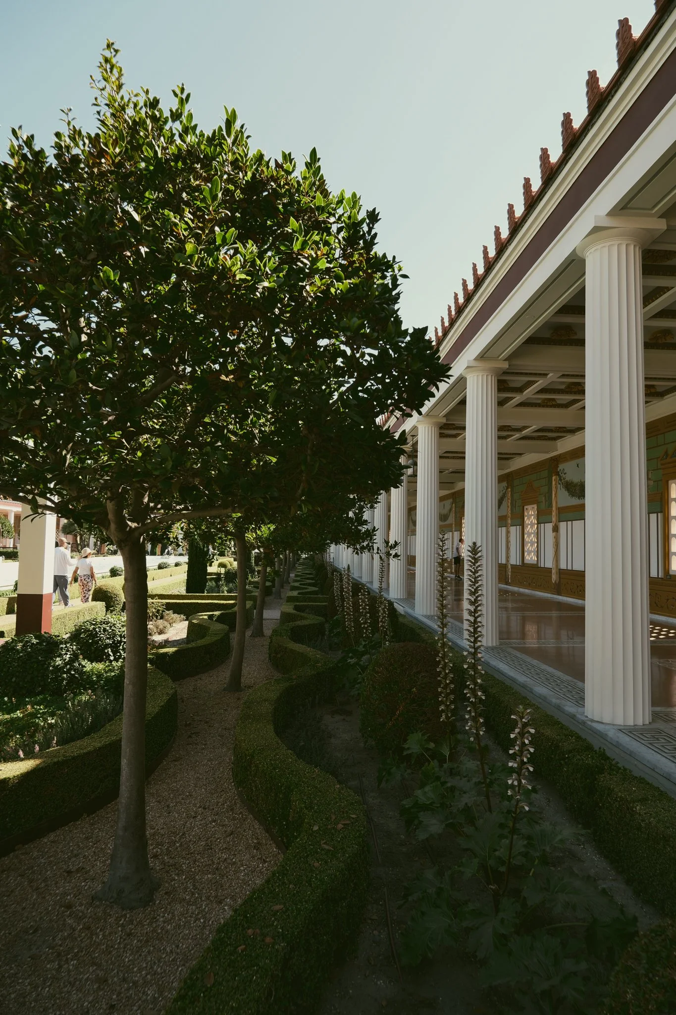 Classical architecture and garden design at the Getty Villa in Los Angeles