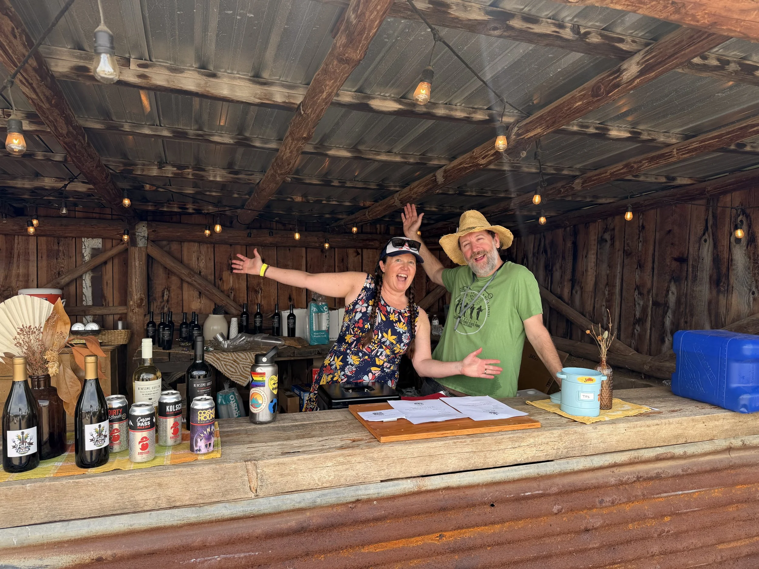 Volunteers at the bar