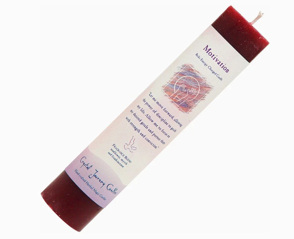 Reiki Herbal Pillar Candle — Motivation