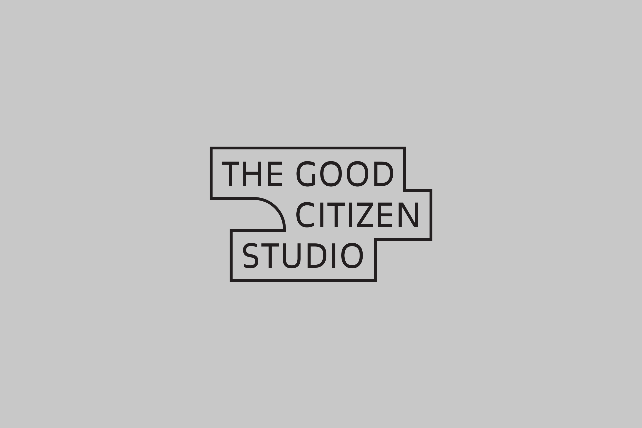 Logo for The Good Citizen Studio with black text on a light gray background.