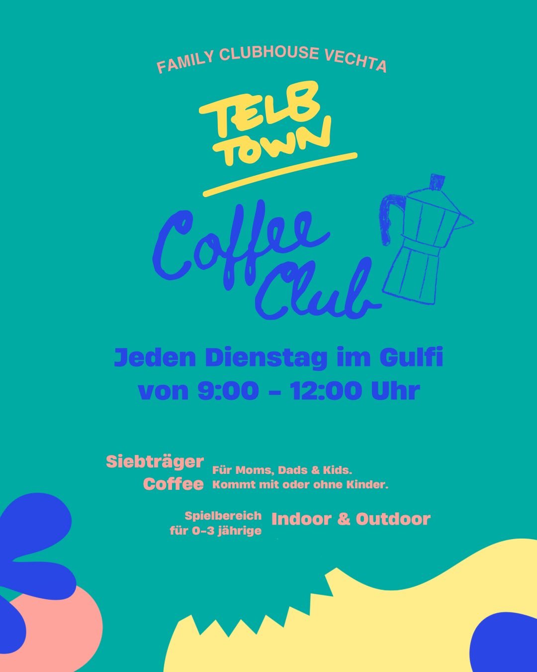 Ab dem 19.05! 💥🎪 Markiert Elternzeit Mums &amp; Dads die sonst bei DM abh&auml;ngen. 🤷🏼&zwj;♀️😂 

(Es wird bald auch einen Nachmittags Termin in anderer Location bekannt gegeben. 🫶) #telbtown #familyclubhouse #vechta