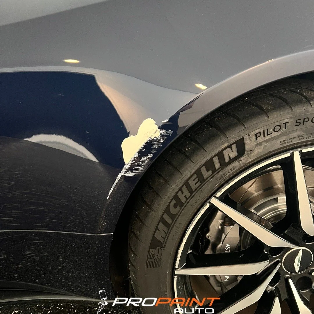 Perfection in every detail. 💥 Peter worked his magic on this stunning Aston Martin DB11, restoring the rear wheel arch to flawless condition. Smooth curves and precision craftsmanship&mdash;now it&rsquo;s back to its former glory.
.
.
.
#propaintaut