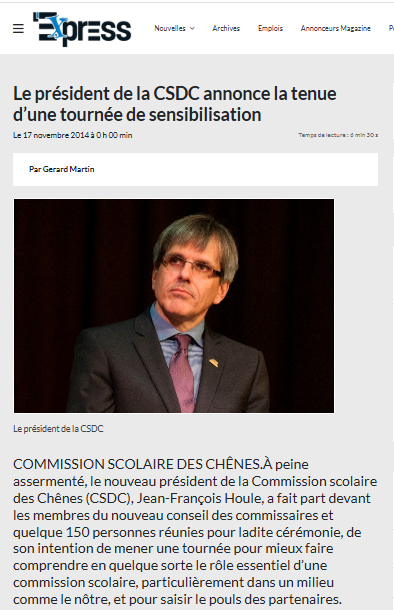 Présidence de la Commission Scolaire