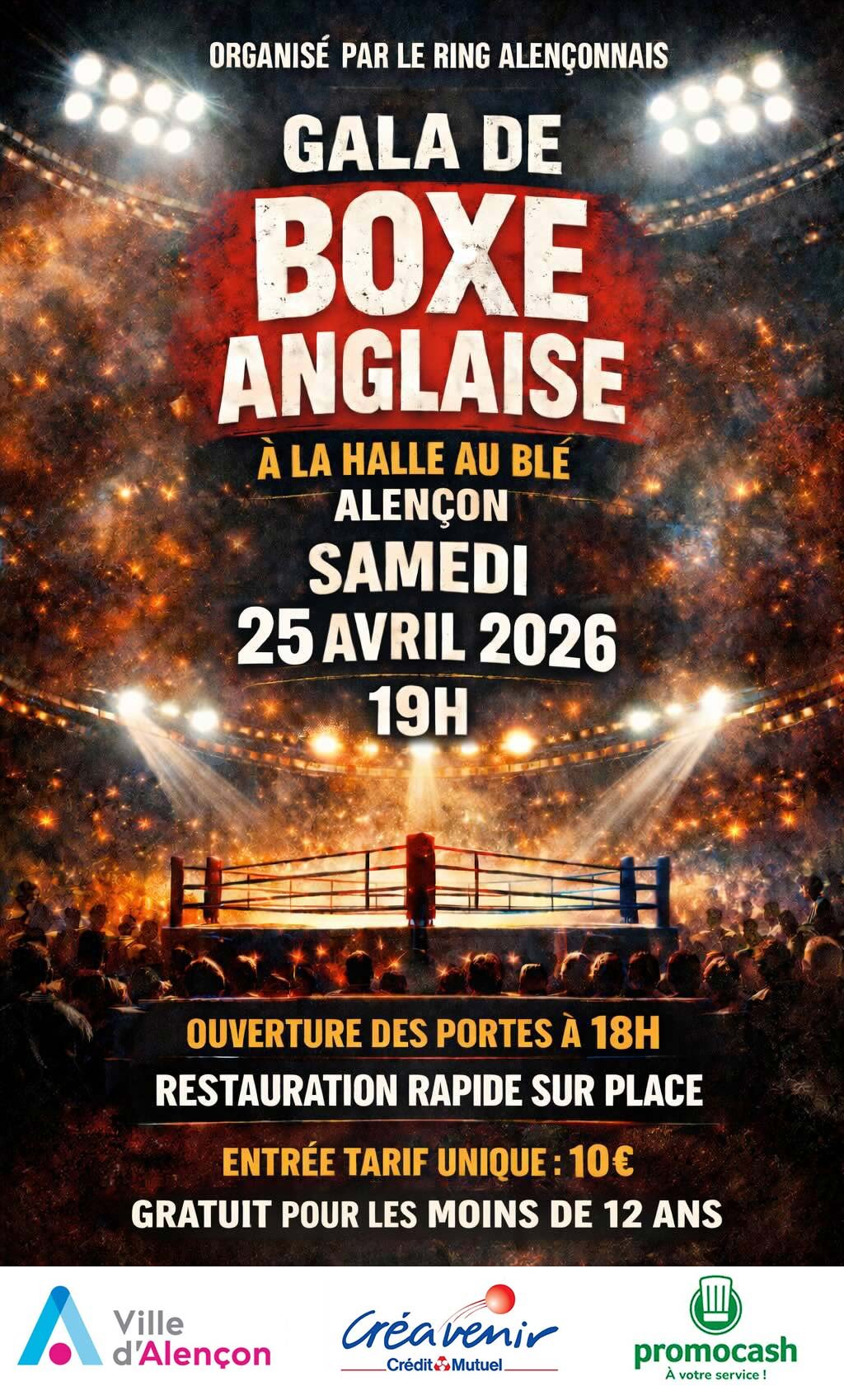 Gala de boxe à la Halle au Blé Samedi 25 avril 2026 à 19h