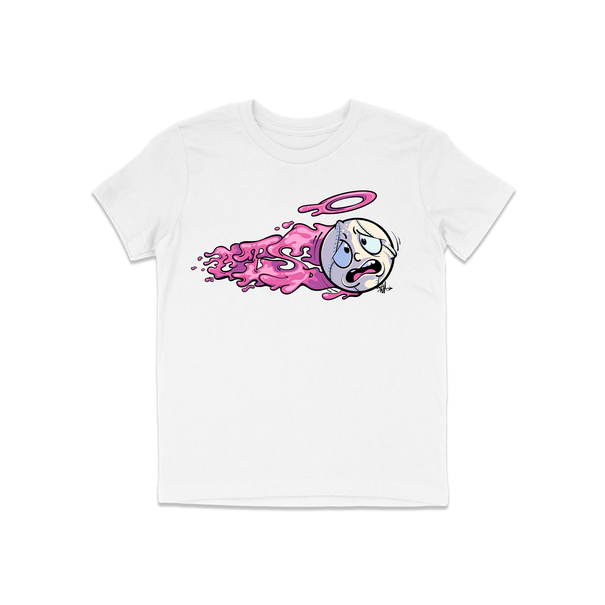 ots slime ball shirt white front youth.png