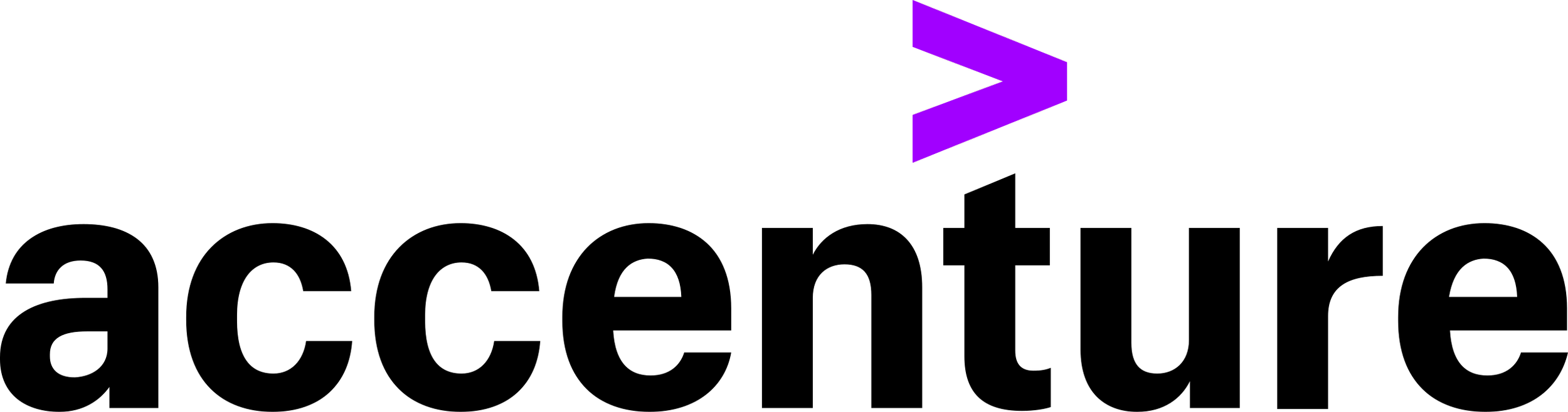 Accenture company logo with black righting and purple accent