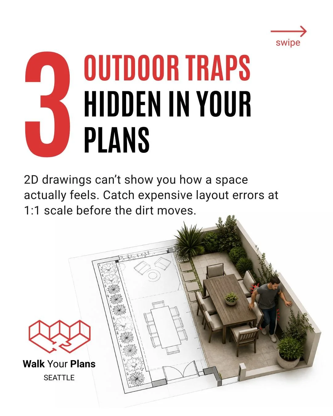3 outdoor traps hidden in your plans&hellip; 🌿🏡

What looks great in 2D doesn&rsquo;t always work in real life. Cramped access. Patio furniture that doesn&rsquo;t fit. Landscaping that feels off and misses the vision you had in mind.

These are the