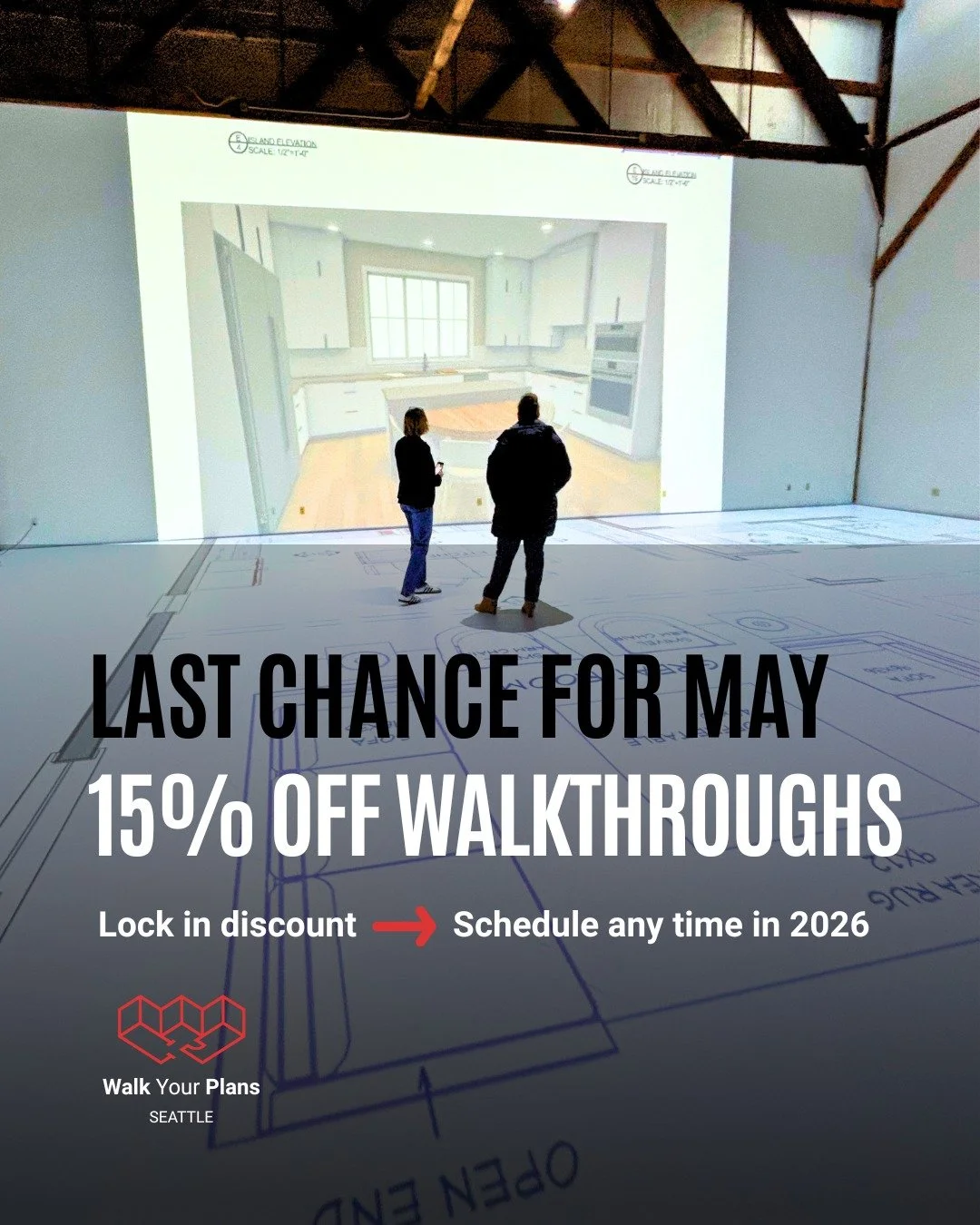 Last chance to take advantage of our May promotion. 👀 
For the month of May, we&rsquo;re offering 15% off walkthrough sessions for renovations, additions, and new construction projects. ✨ 

Walk Your Plans helps homeowners, builders, and designers e
