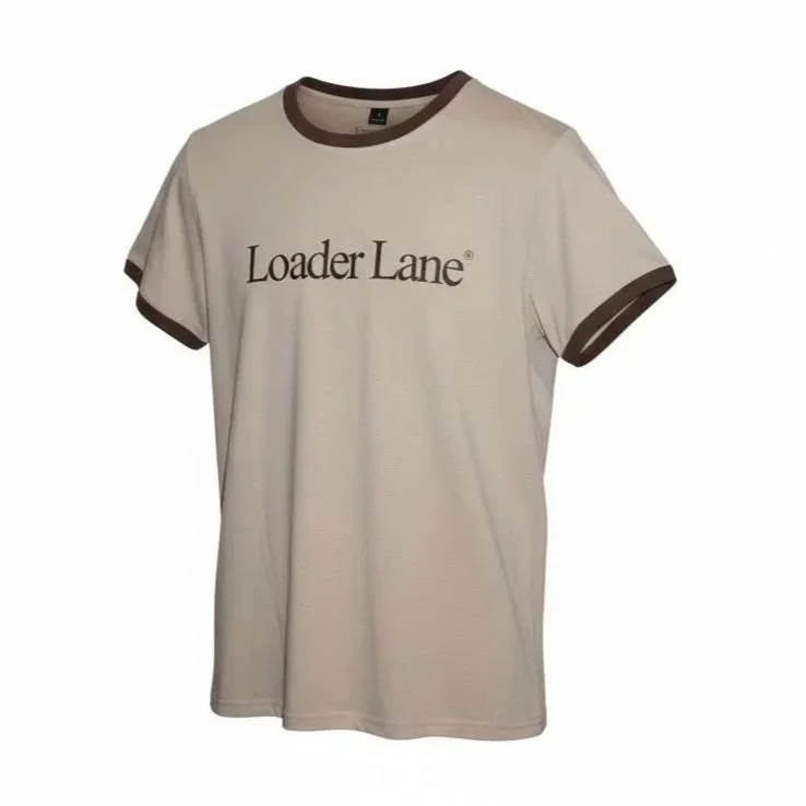 Ringer Tee w LL Logo in Brown
