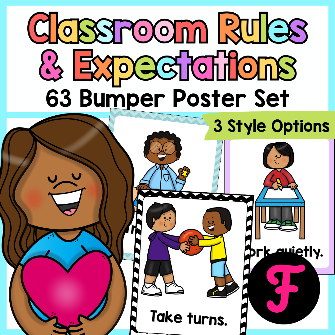 Autism Classroom Rules & Expectations Posters Bumper Set for Special Education