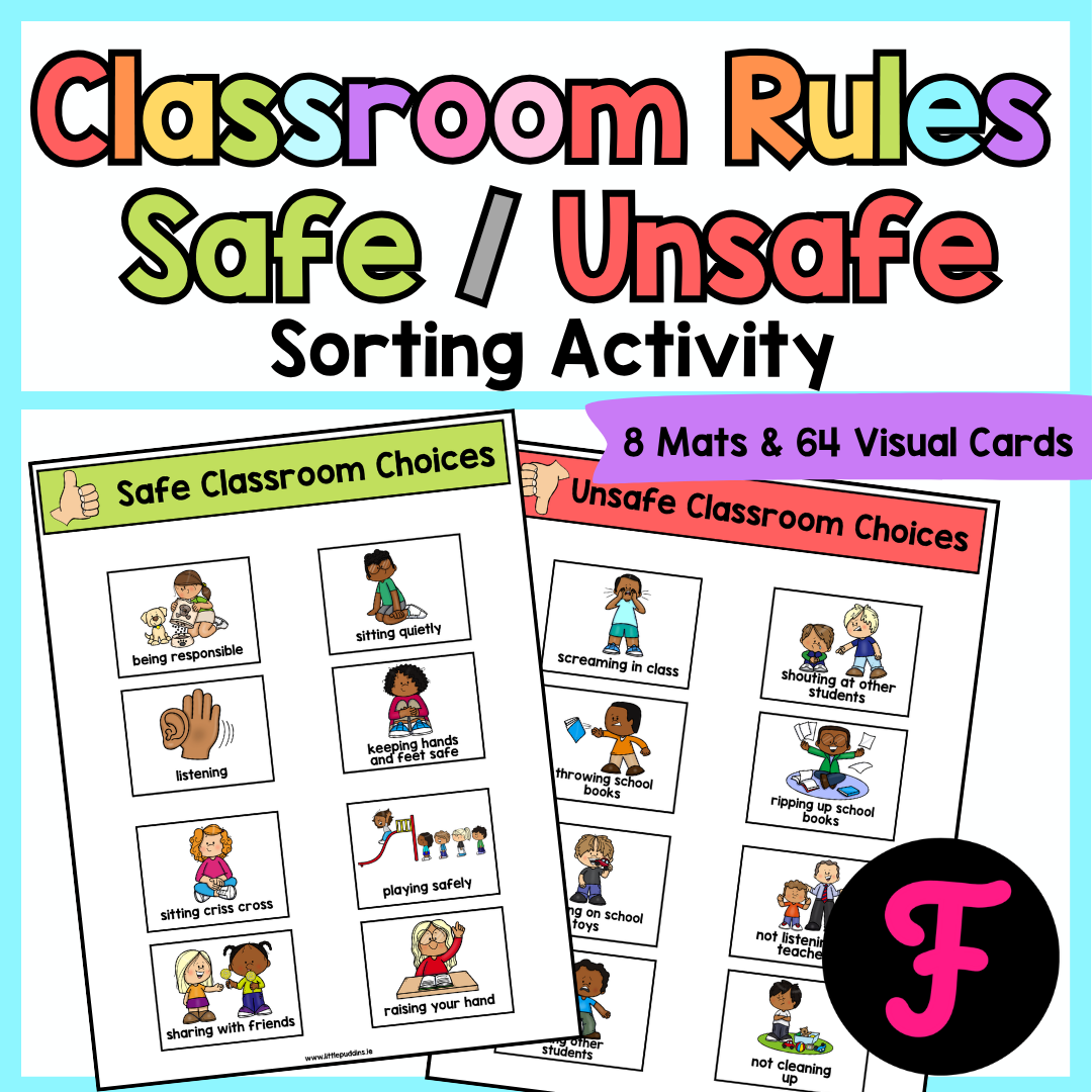 Autism Classroom Rules Safe Unsafe Sorting Activity and Visual Cards