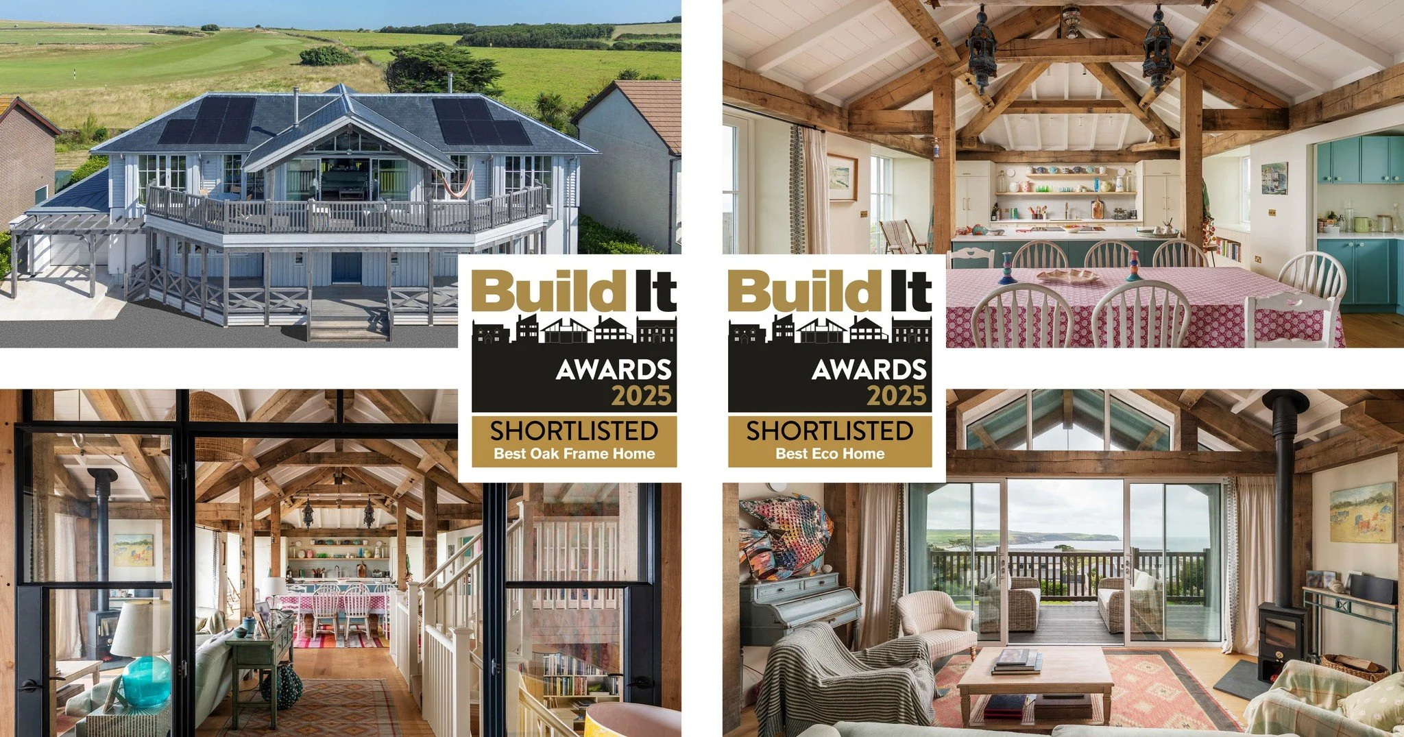 *** Exciting News***
Seaspray has made the shortlist in TWO @builditmagazine  Awards 2025 categories! Best Oak Frame Home &amp; Best Eco Home.

This beautiful RJA designed, waterside home in Devon was built by local contractors @welstead_ltd using br