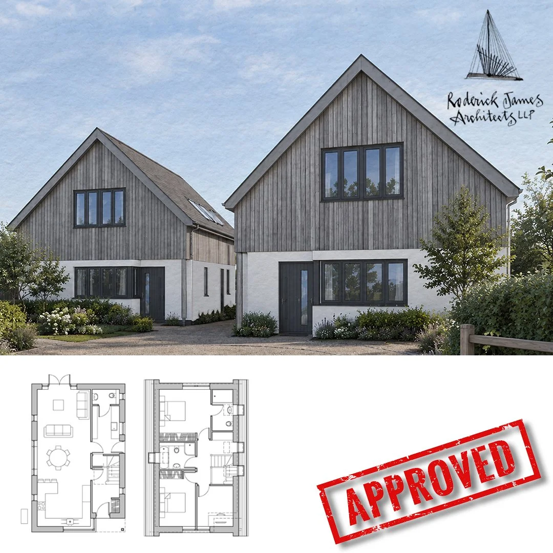 Planning approved! 🎉

We're delighted that this two-home development in the South Hams has received planning permission. Featuring contemporary rural design, natural materials and bright, spacious interiors, the scheme is due to start on site later 