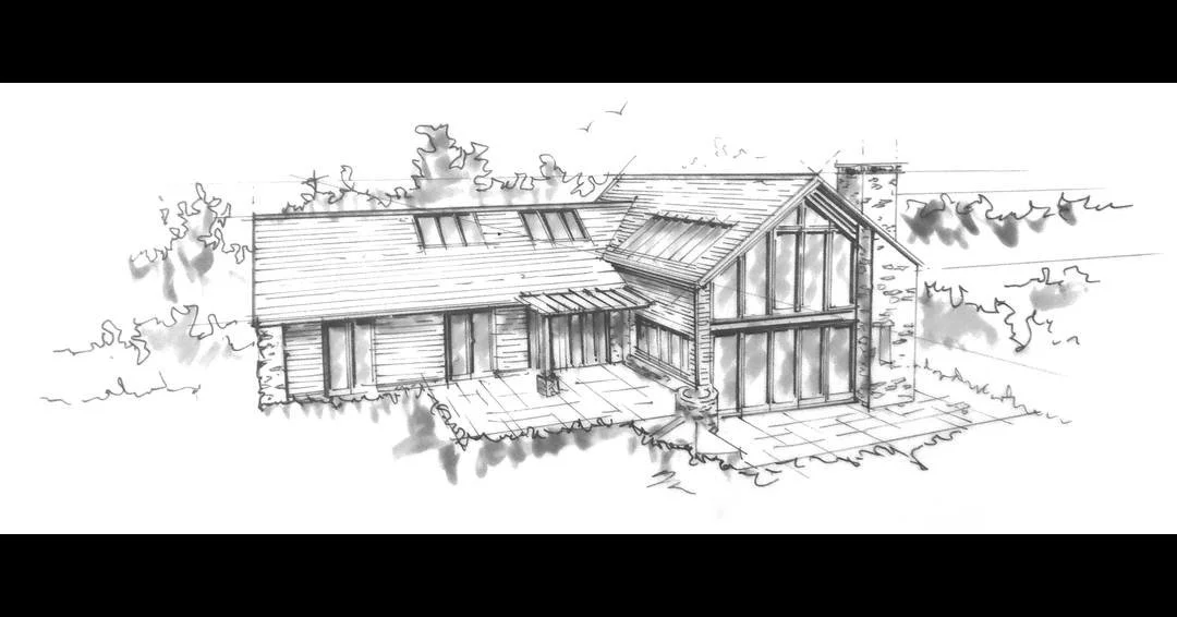 From pencil sketch to finished home. ✏️

Beech Tree View started life as a hand-drawn sketch &mdash; an early glimpse of the house that would eventually take shape in South Devon.

Swipe to see the original idea alongside the completed home.

The for