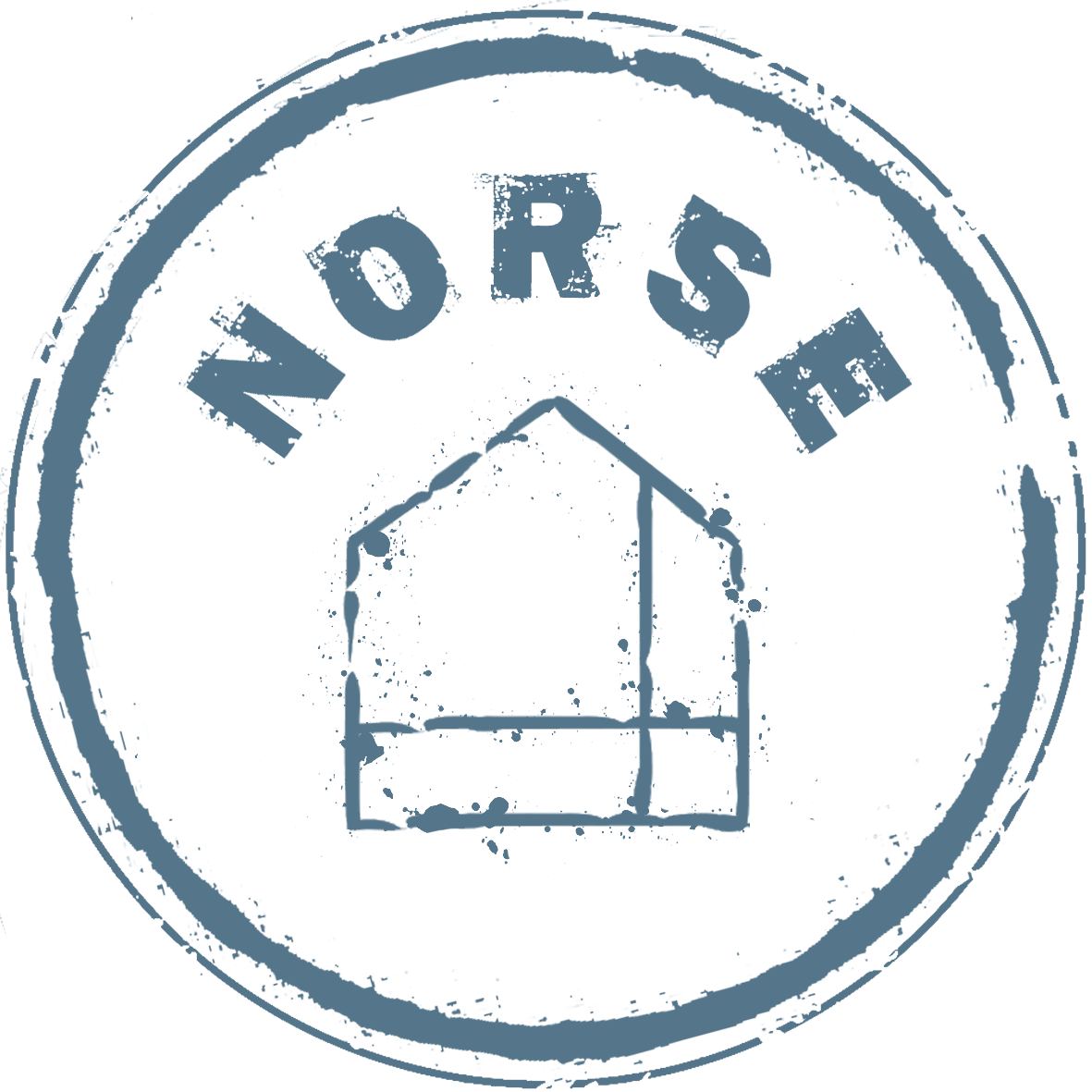 A circular stamp with the word 'NORSE' at the top and an outline of a house inside the circle.