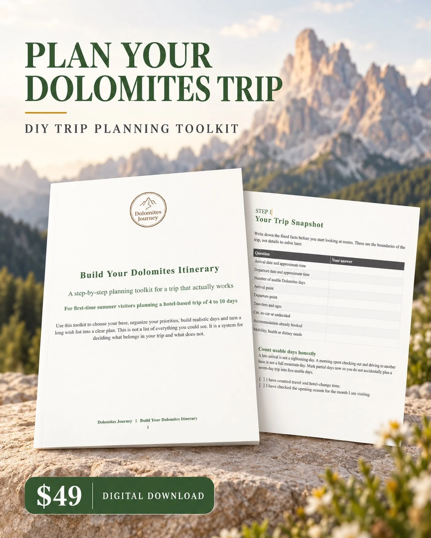 Planning a Dolomites trip is not difficult because there is too little information.

It is difficult because there is too much.

You find a beautiful hike, a famous cable car and a lake you want to visit. Then you realise they are hours apart, your h
